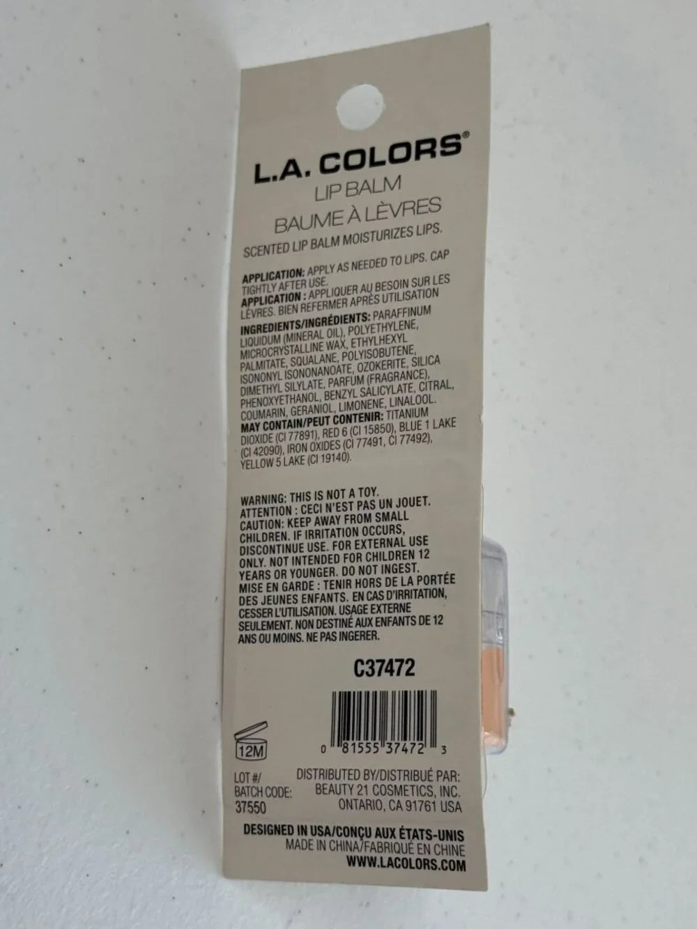 L.A. Colors Fro-Yo Lips Creamsicle Scented Lip Balm New